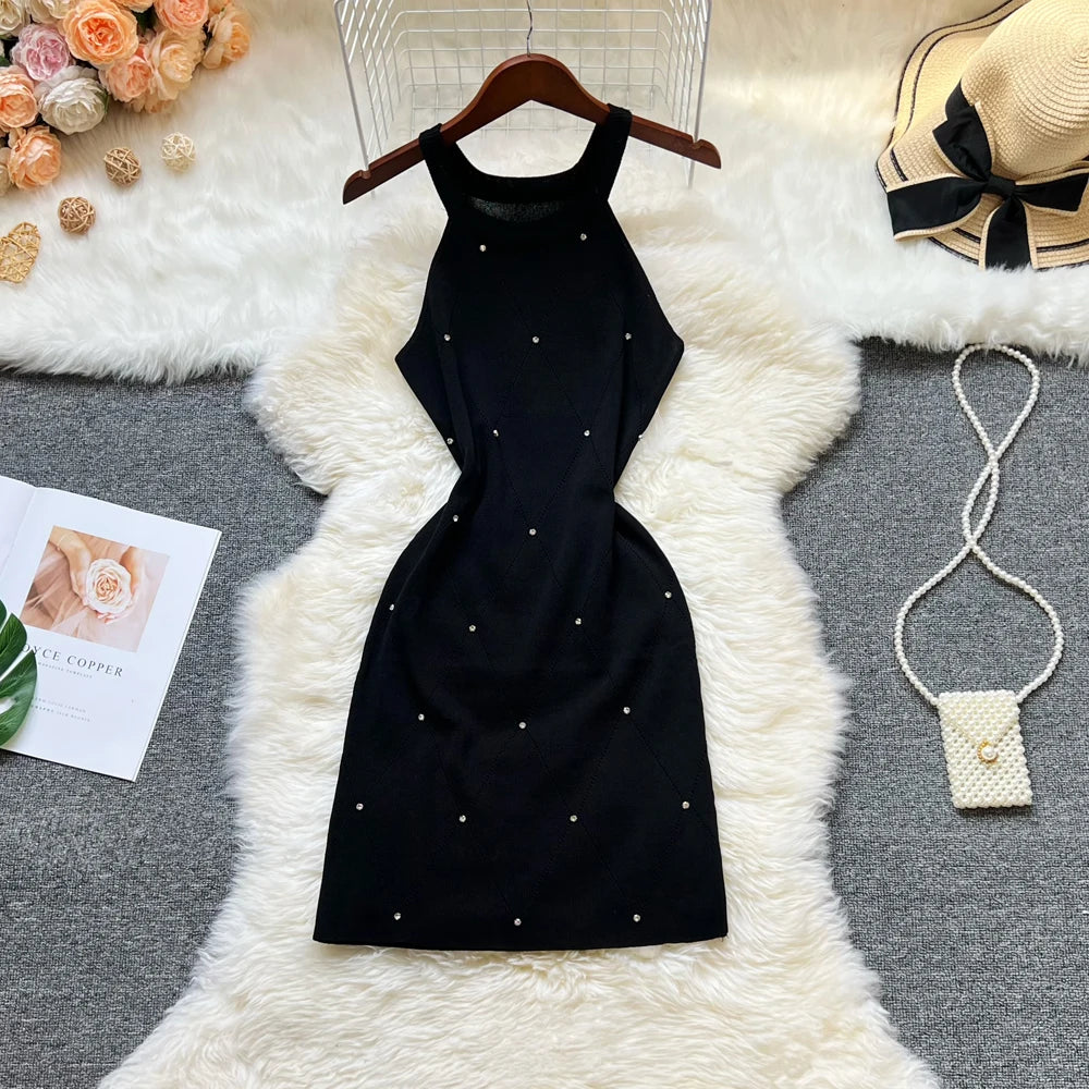 New Fashion Y2K Diamonds Bodycon Mini Dresses