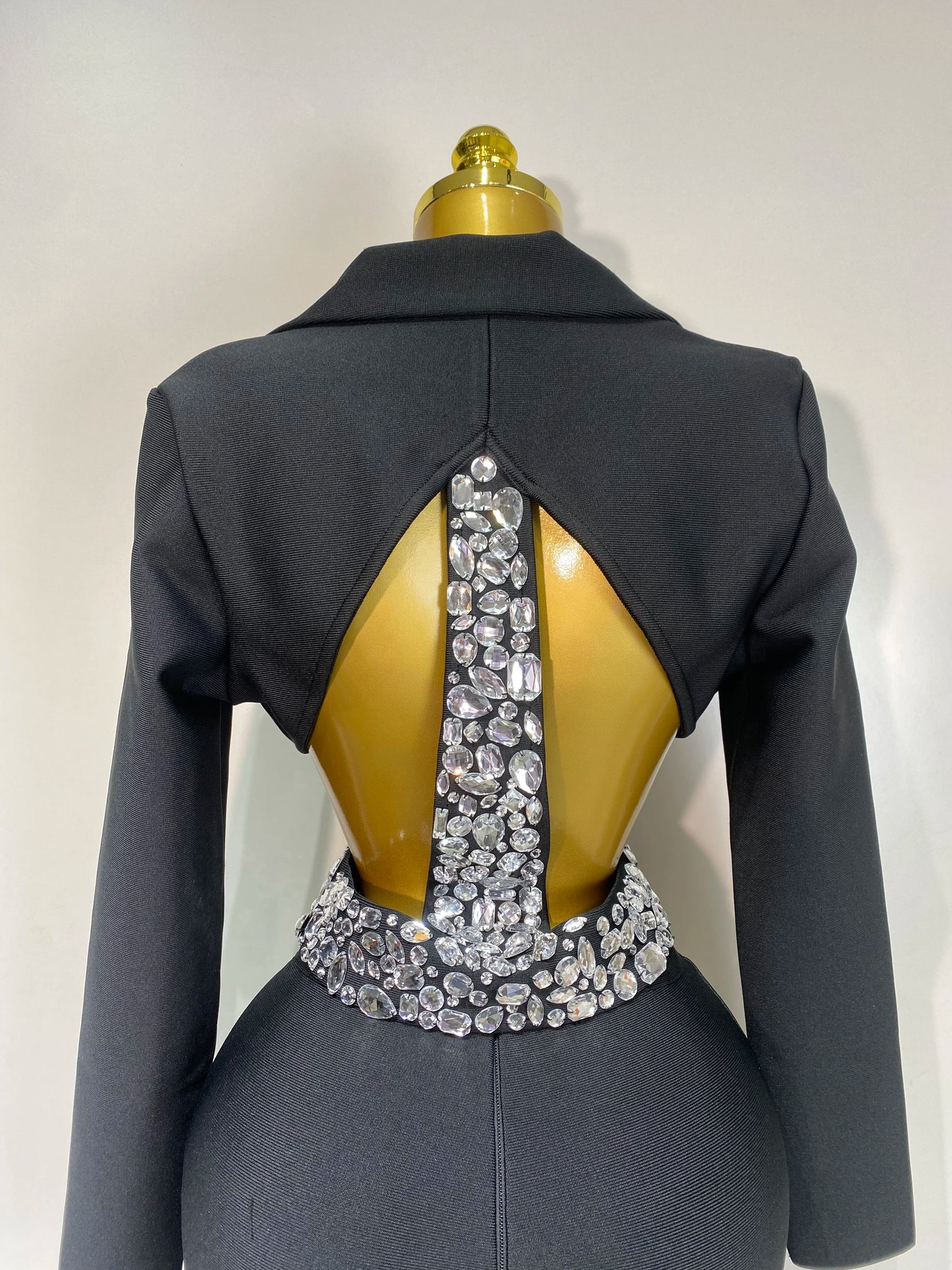 Long Sleeve Beading Bodycon Pant Bandage Sets