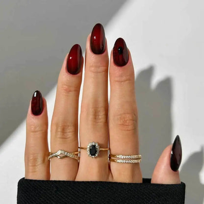 24PCS  Halloween False Nails Simple Dark Black Gradient with Spider Web Patterns French Fake Nails