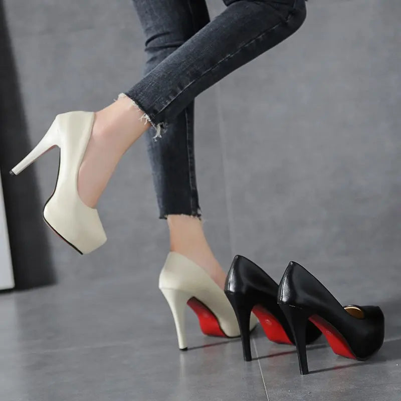 Sangria Pointed Toe Color Red Bottom High Heels