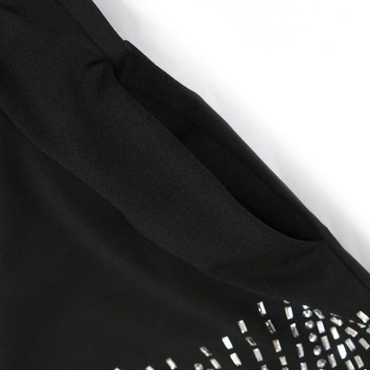 🔥Hot Rhinestones O-neck Tshirt + Short Sets