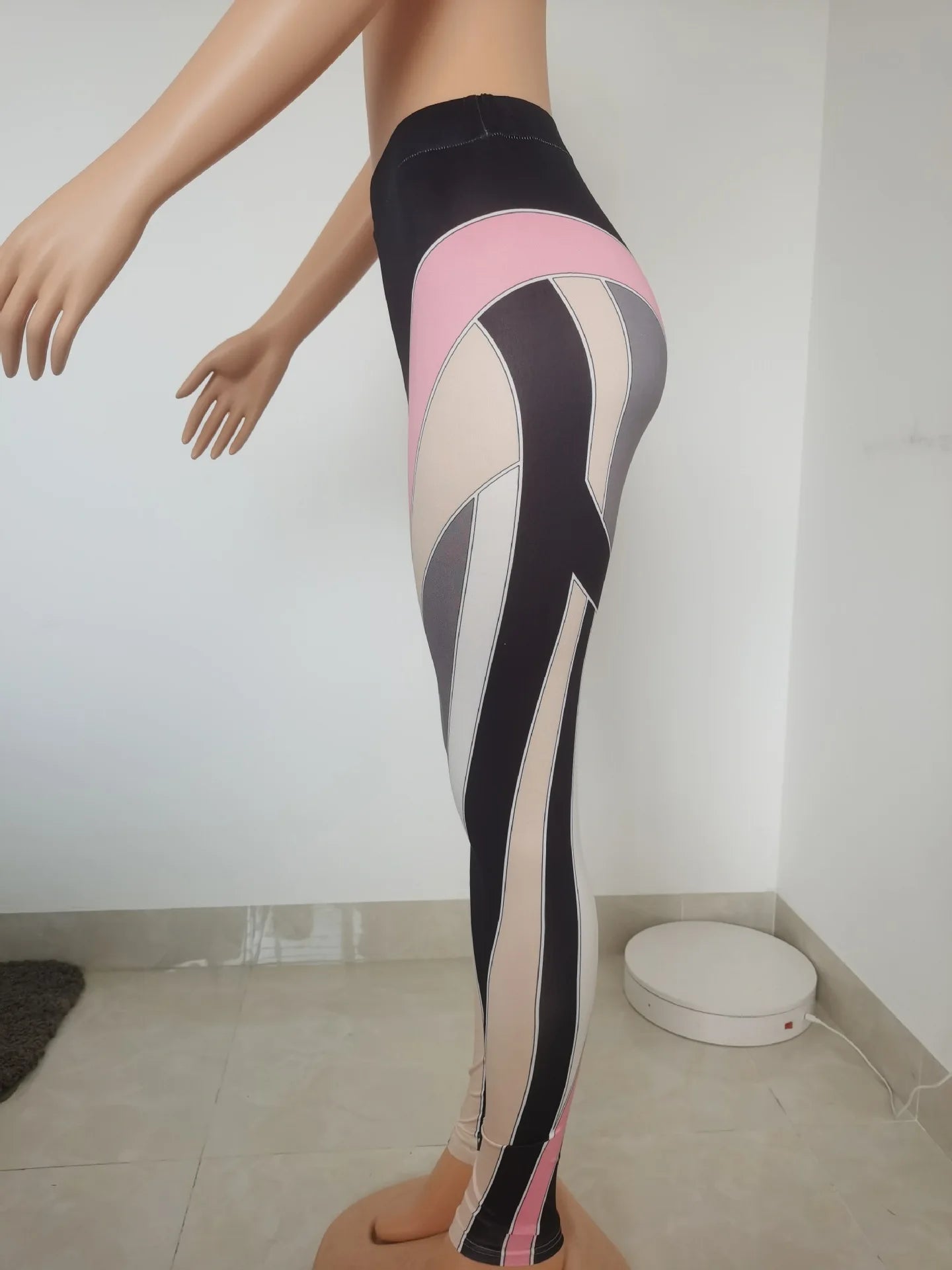 Cordivia Colorful Striped Stretch Leggings (Bodyshaping)