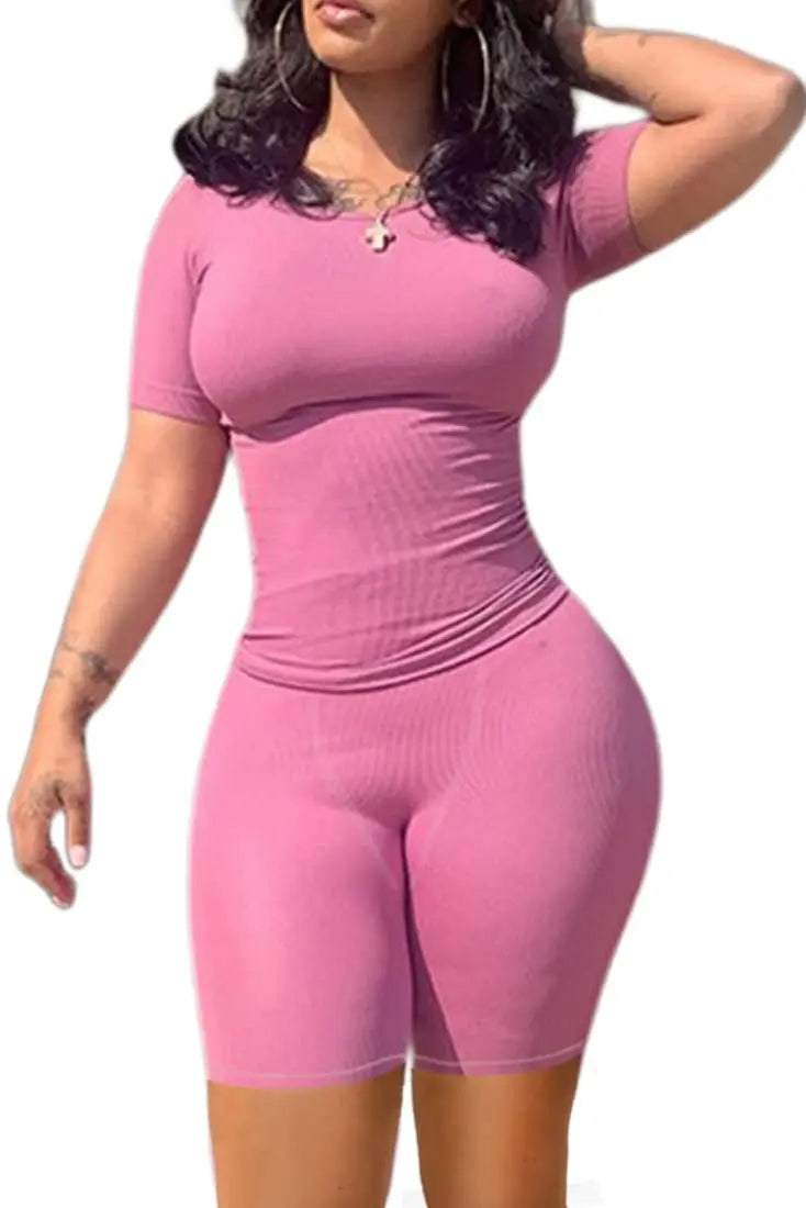 Short Sleeve Top + Elastic outfits (Loungewear)