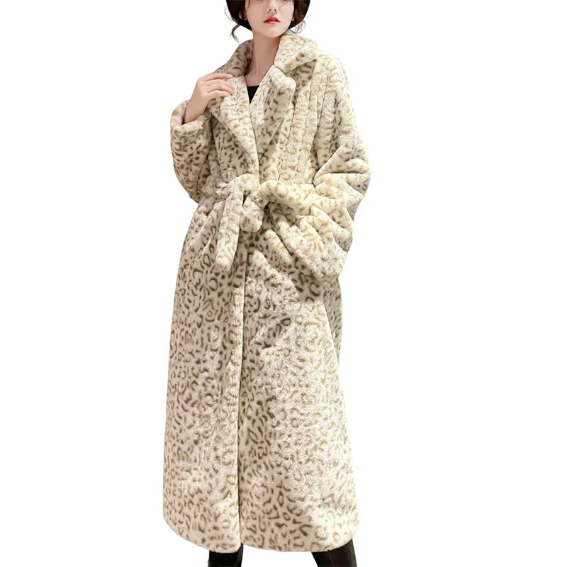 Ava Imitation Rabbit Overcoat Long Warm Dense Thick Plush Coat