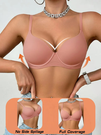Jelly UnderWire Push Up Bra For Women Plus Size Anti-Sagging Bralette Comfortable Lingerie