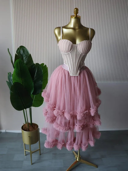 Spaghetti Strap Top and Pleated Skirt Dresses