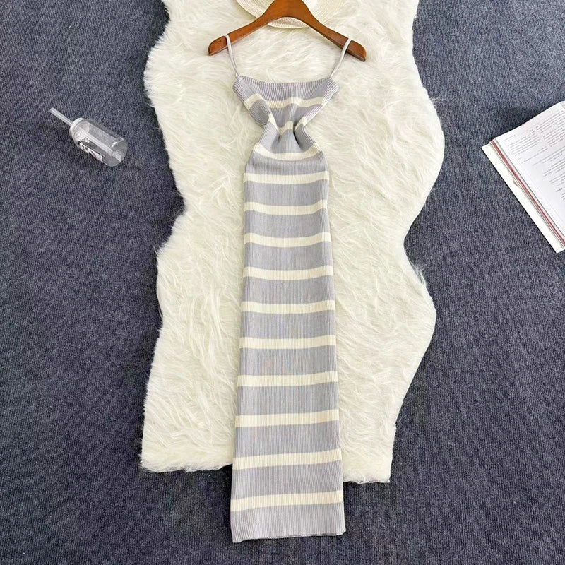 Striped Bodycon Beach Sundresses