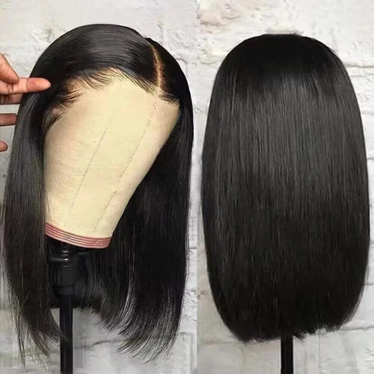 Short Bob Wig Transparent Lace Frontal Wigs Human Hair 100% Straight Bob Wigs Pre Plucked 13x4 Lace Front Wigs