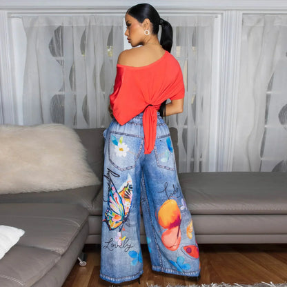 Casual Printed Wide Leg Pants (Comfortable)