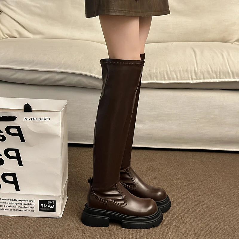 Alicia's Over The Knee PU Leather Non-Slip Boots (New Designer)