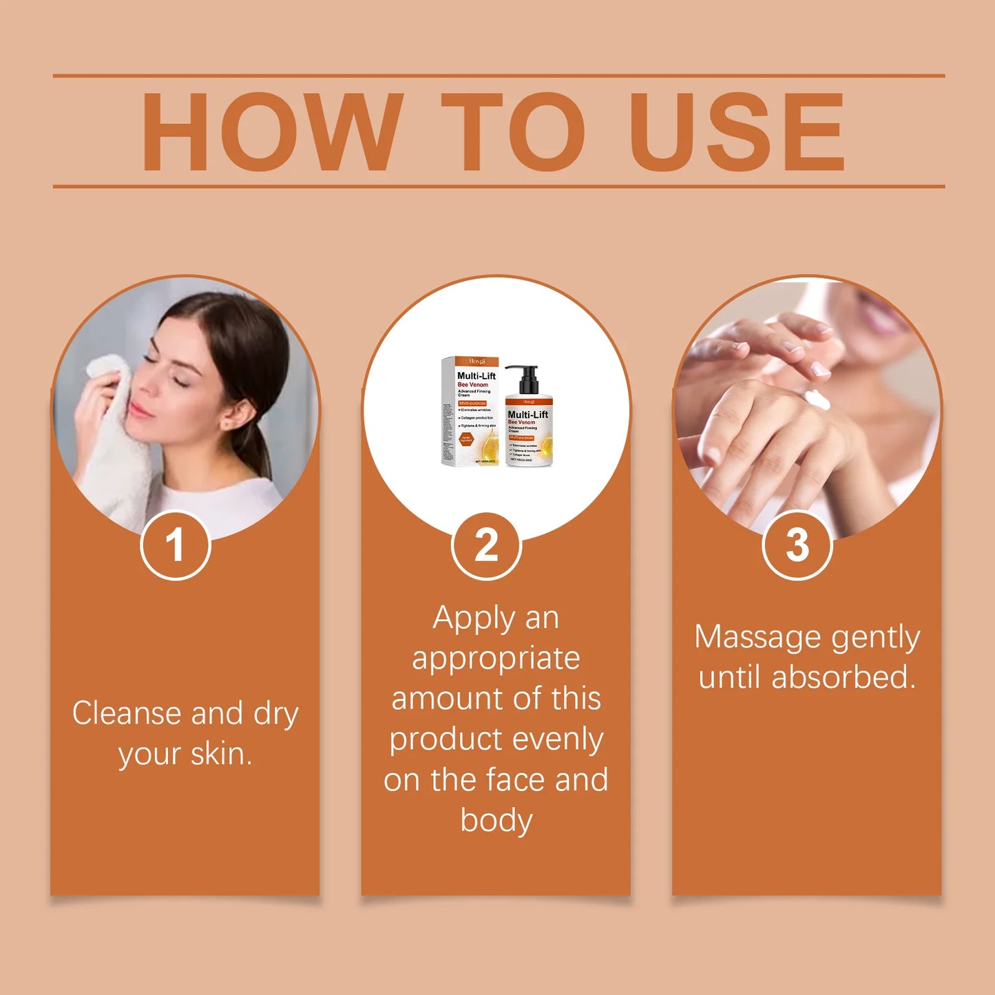 Bee Venom Cream for Body Multi Lifting Reduce Sagging Skin Anti Wrinkle Shaping S Curved Fat Firming Buttock Body Massage Lotion