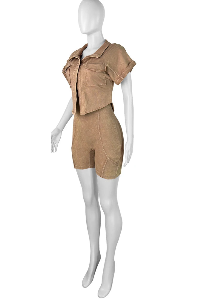 Women Two Piece Short Sets 