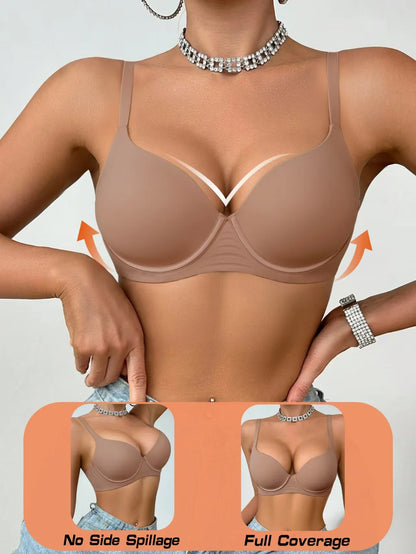 Jelly UnderWire Push Up Bra For Women Plus Size Anti-Sagging Bralette Comfortable Lingerie