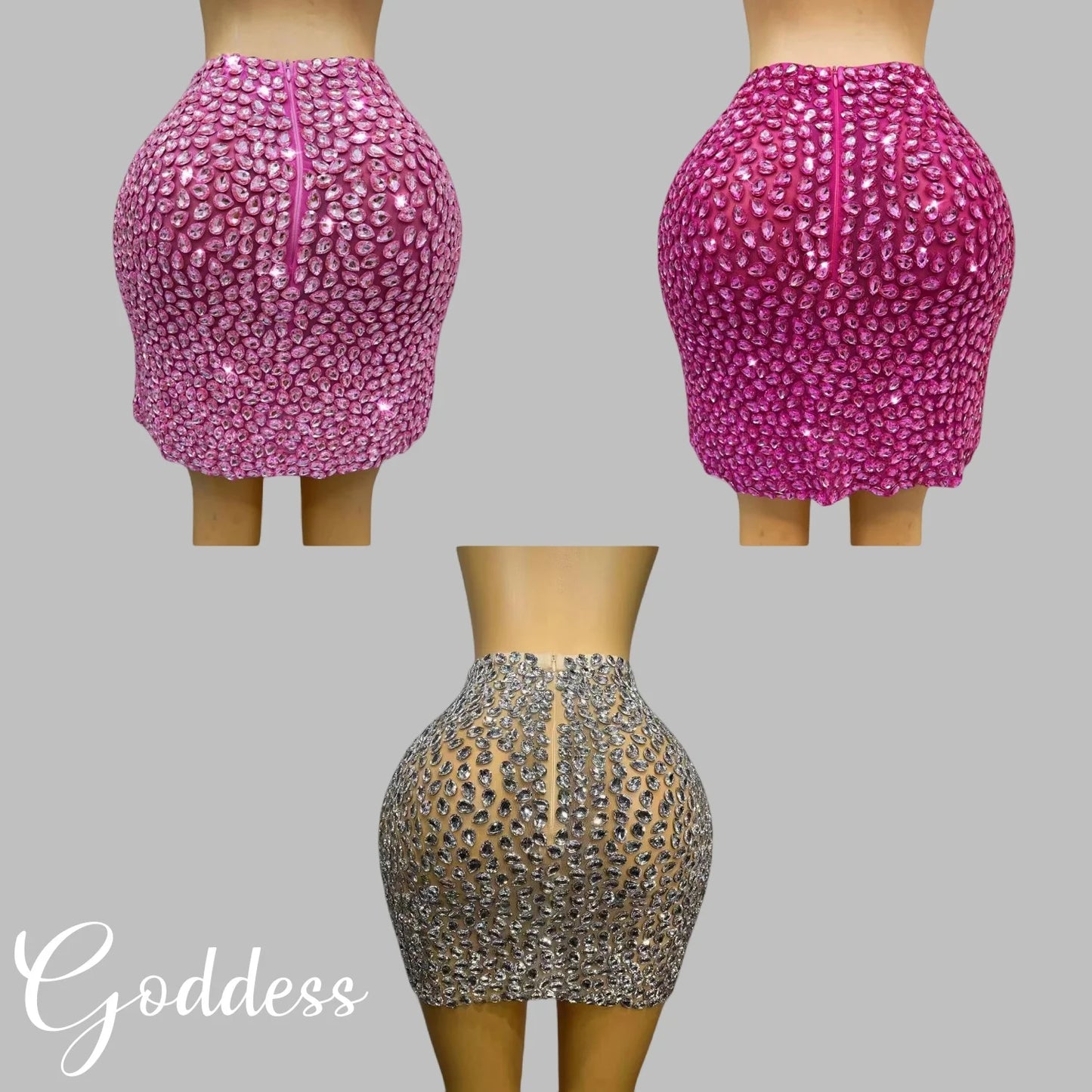 Alisa Spandex 1PCS Shining Luxury Full Crystals Hip Wrap Mini Skirts