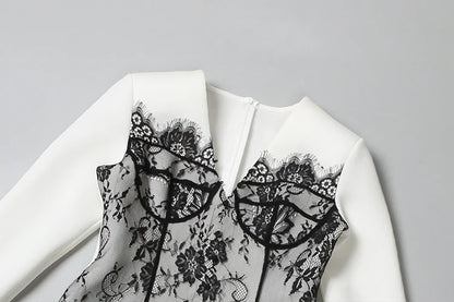 Lace Patchwork V-Neck Dresses