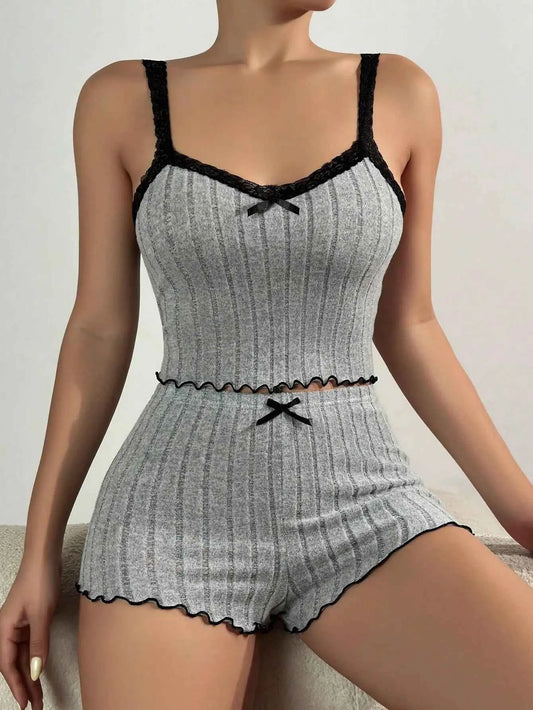 Homewear Crop Tops + Shorts Pajama Loungewear
