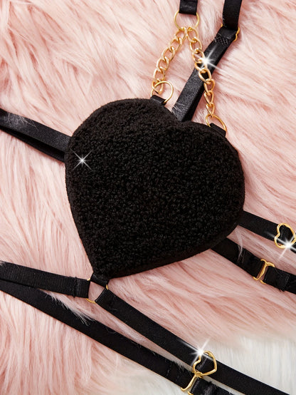 Lingerie Set With Gold Chain + Elegant Thong