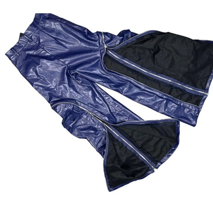 Leather PU Cargo Pants High Waist Y2K Streetwear