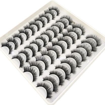20 Pairs Natural long 3D Mink False Short Eyelashes