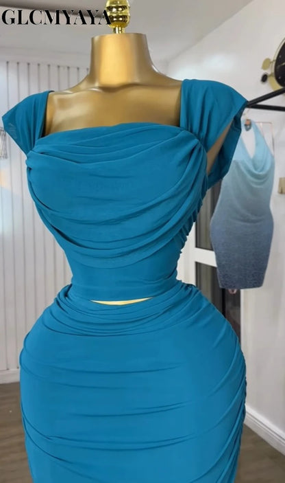 Crop Tops + Bodycon Midi Maxi Skirt Outfits