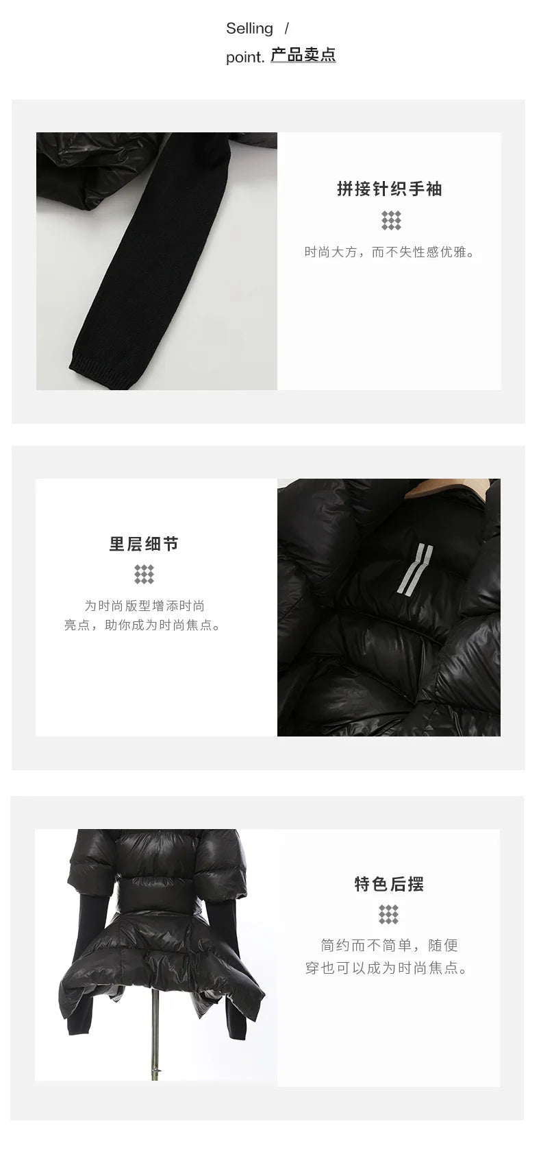 Cotton-padded Coat Lapel Loose Zipper Solid Color Coats