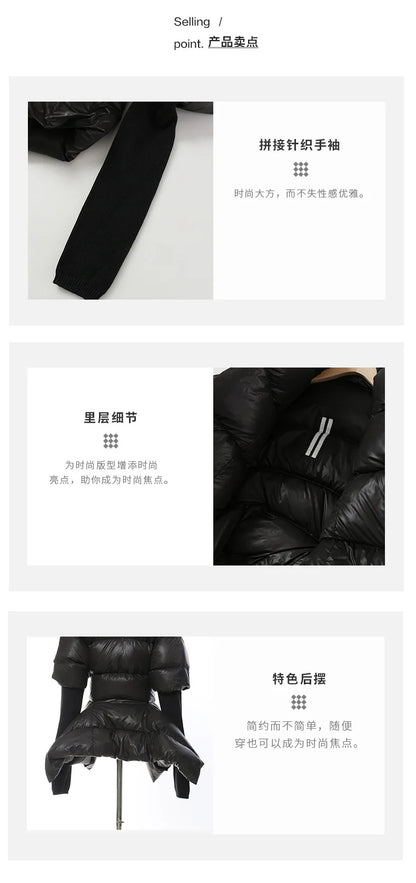 Cotton-padded Coat Lapel Loose Zipper Solid Color Coats