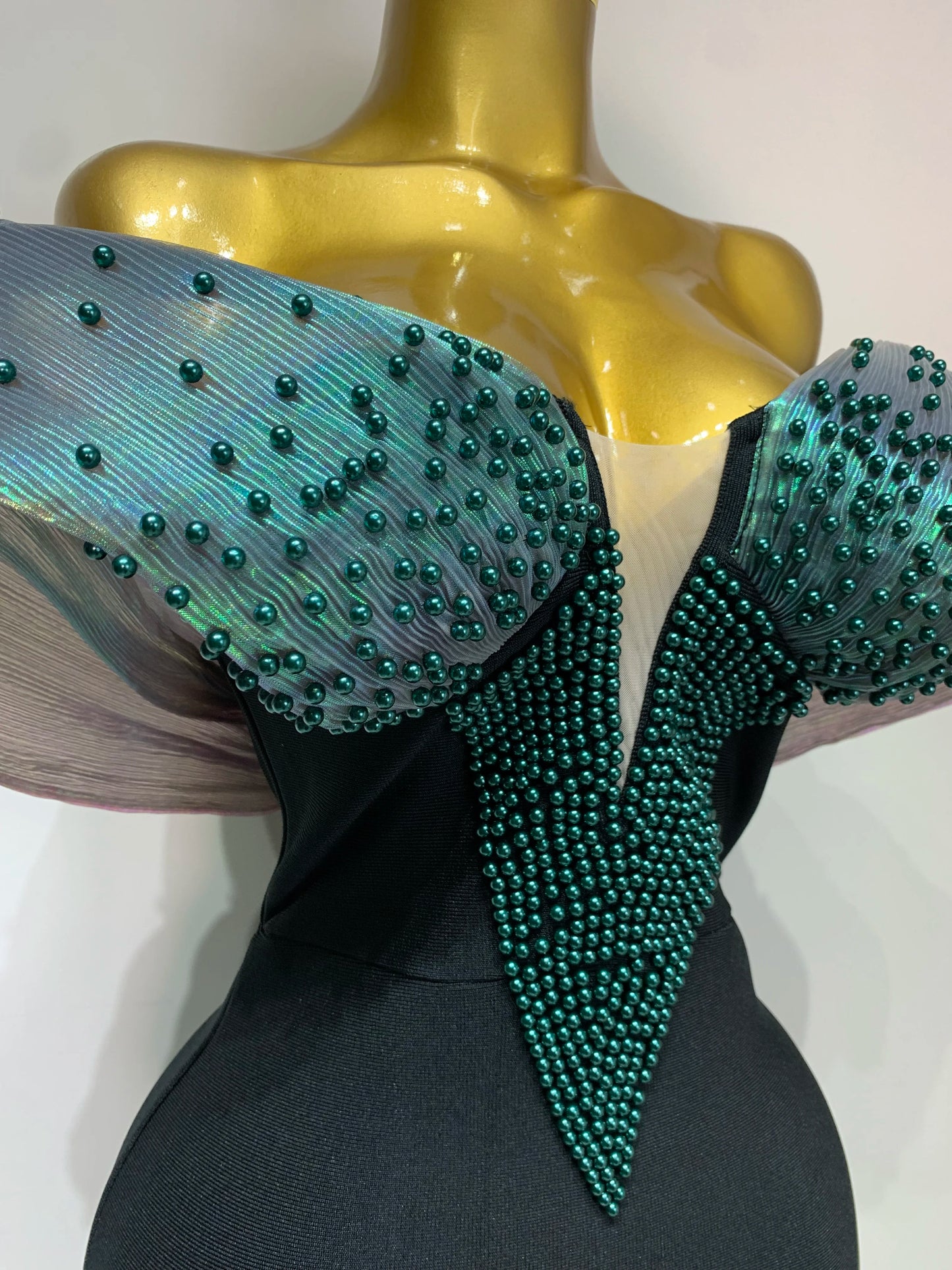 Celebrity Off Shoulder Beading Maxi Dresses