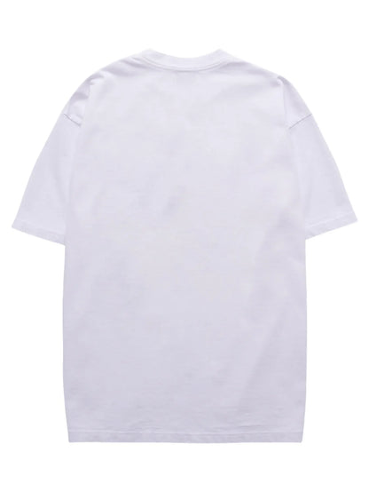 O Neck Loose Tshirts + Drawstring Leather Shorts Outfits Streetwear