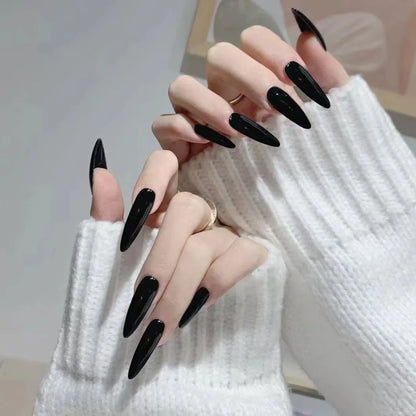 24Pc Long Stiletto Press on Nails Cherry Pink French False Nails with 3D Bow Pearls Design Detachable Acrylic Fake Nail Art Tips