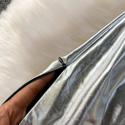 Chic Spliced Halter Diagonal Collar Dresses