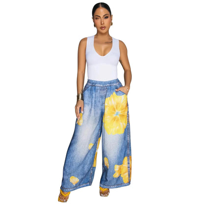 Casual Printed Wide Leg Pants (Comfortable)