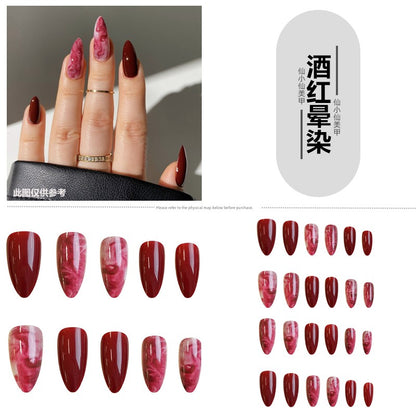 Classical Flower Oil Painting Wearing Armor Gilding Rose Nail Stickers Retro European American Style Artistic Finished Product Fake Nail Tip