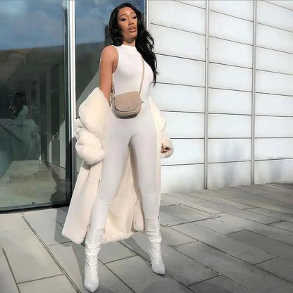 Full Seasons Casual Fitness Sporty Playsuit Sleeveless Slim Activewear All In One Jumpsuit