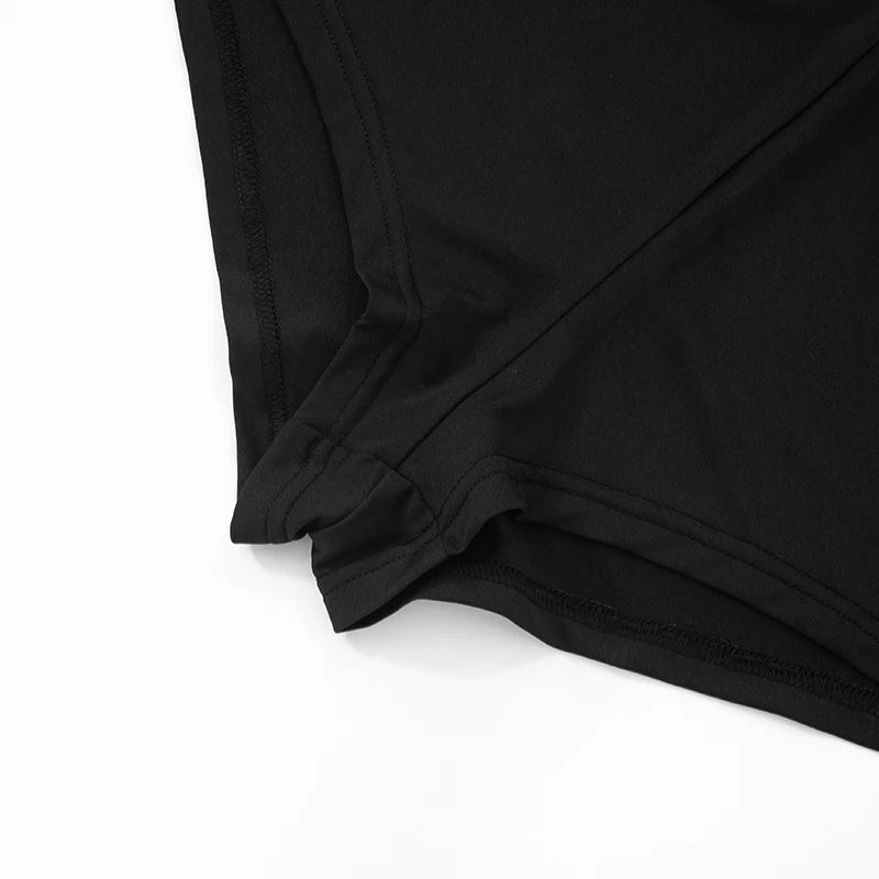 Simple Trend Slash Neck Mid Sleeve Crop Tops+Shorts+Foot Cover Matching Streetwear Outfits