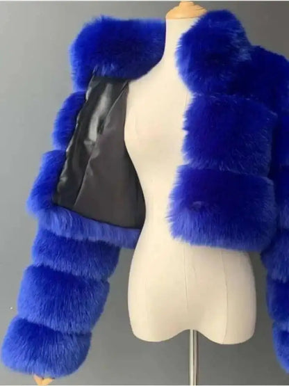 Luxury Fashion Women's Faux Fur Coat (zipper)