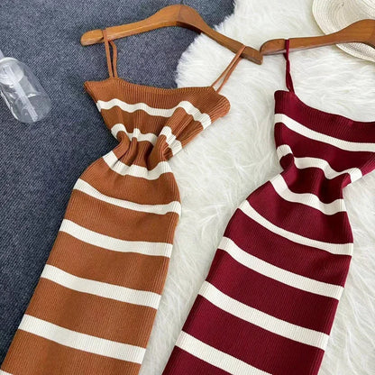 Striped Bodycon Beach Sundresses