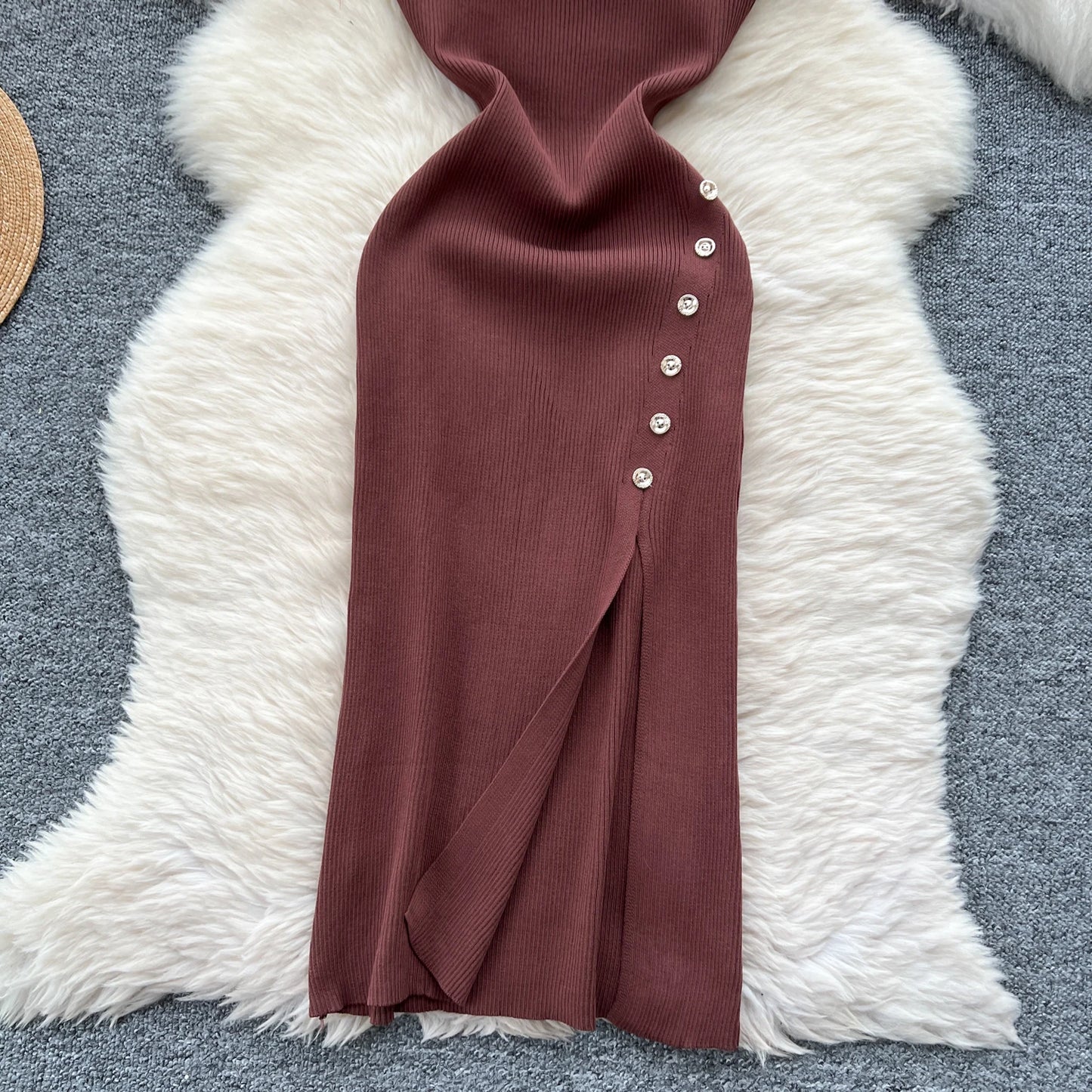 New Elastic Knitted Maxi Dresses