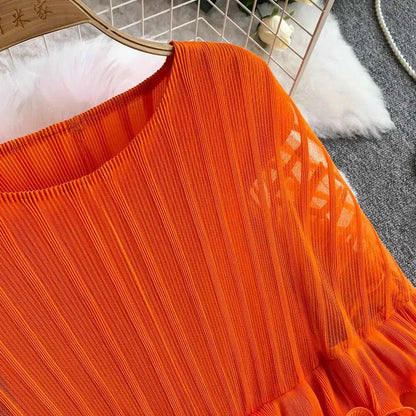 American Style V-neck Irregular Hem Design Dresses 22D1845