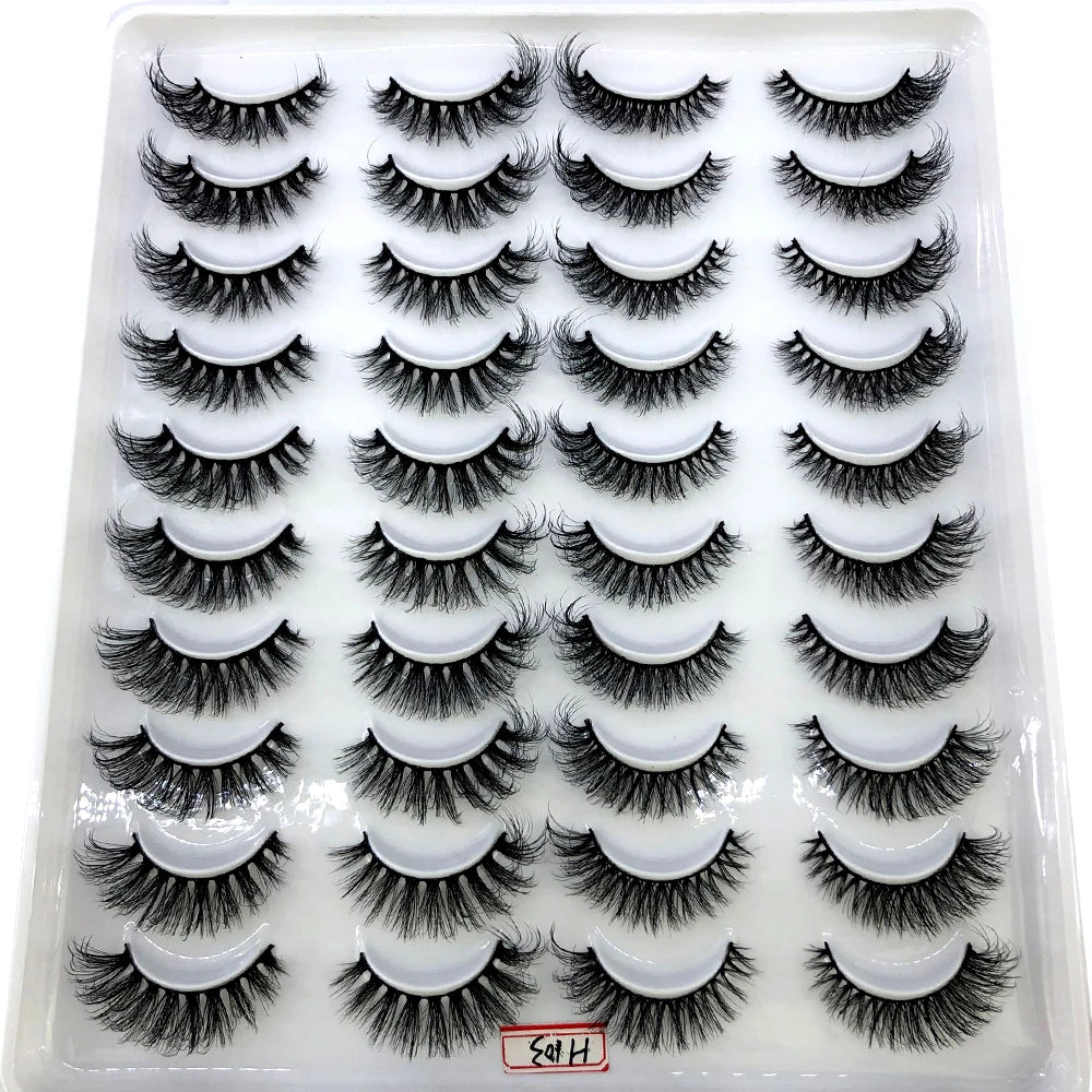 20 Pairs Natural long 3D Mink False Short Eyelashes
