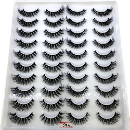 20 Pairs Natural long 3D Mink False Short Eyelashes