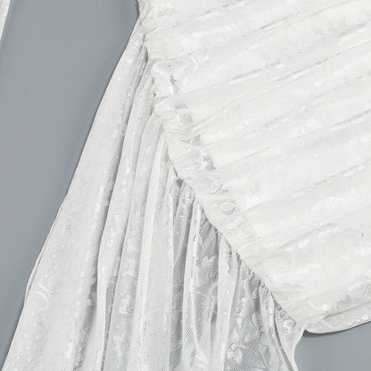 High Quality Lace Draped Bodycon Mini Dress + Gloves