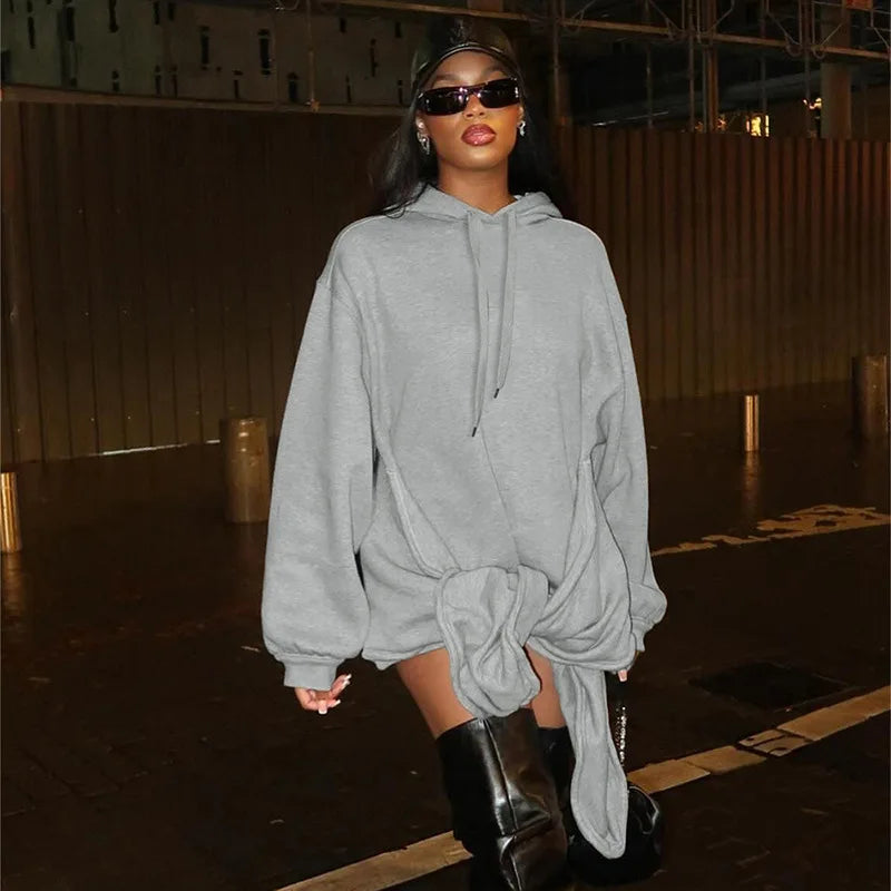 Natasha Hooded Bandage Sweatshirts (oversized)