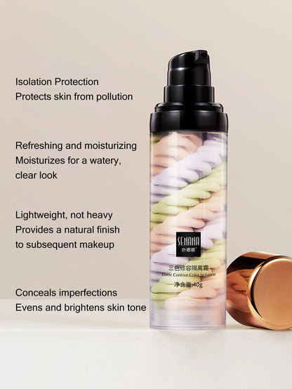 Three Color Press Release Cream Concealer Makeup (Facial base, brightening cream)