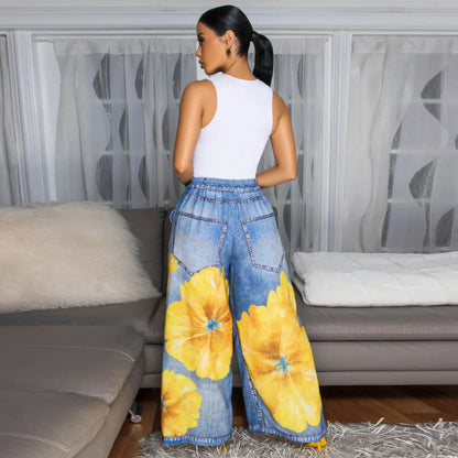 Casual Printed Wide Leg Pants (Comfortable)