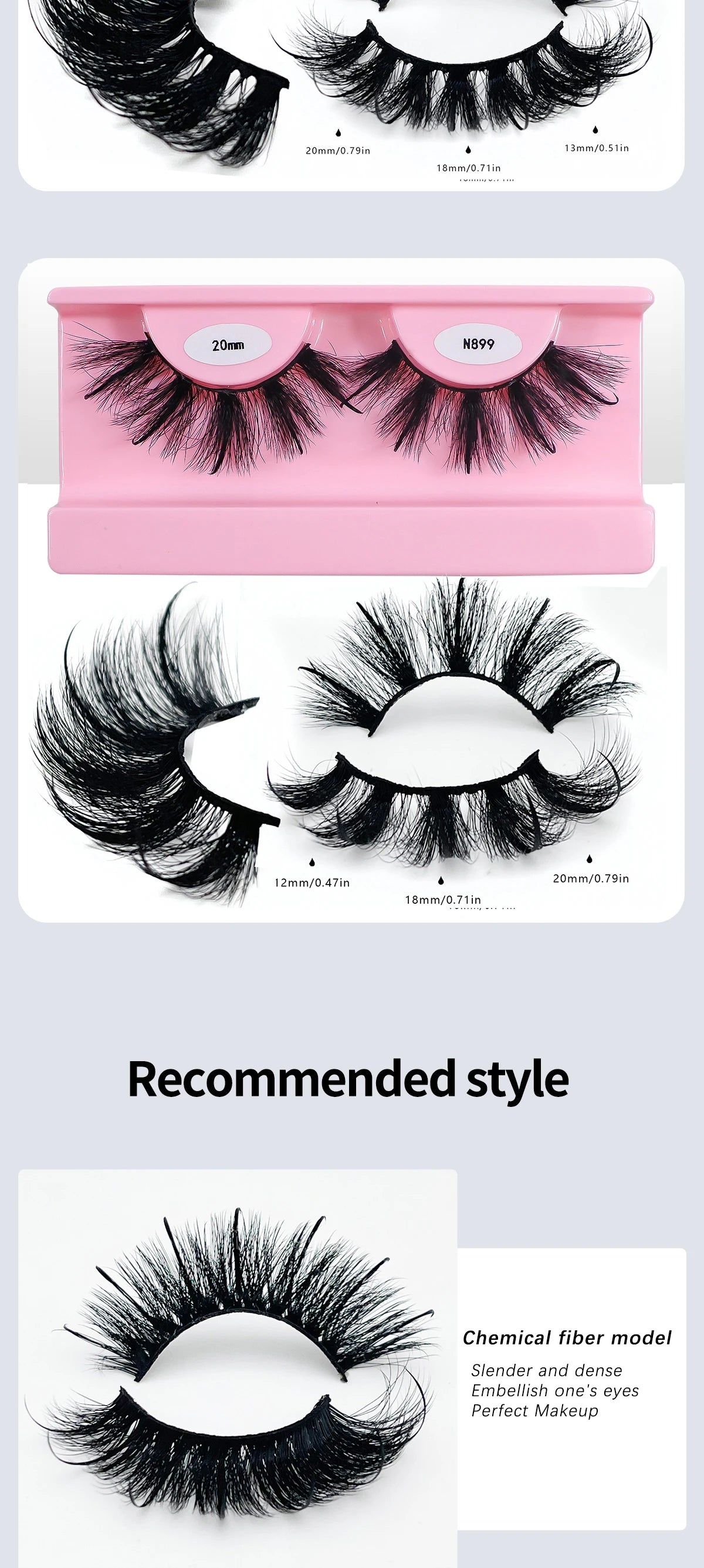 Faux Mink Lash Spikes Wispy Thick Natural Full Strip Lashes New Makeup Fluffy Mink Eyelashes