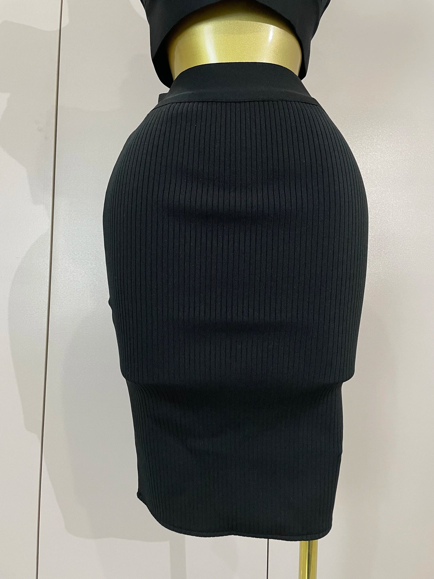 Celebrity Ruffles Red Bandage Skirt Sets