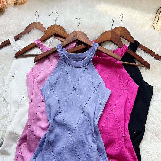 New Fashion Y2K Diamonds Bodycon Mini Dresses