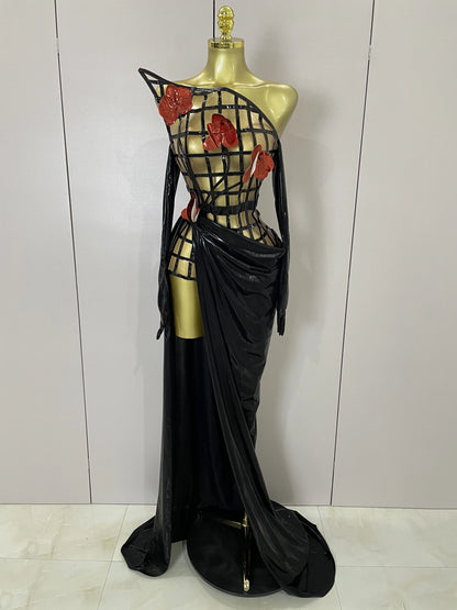 New Mesh See Through Top Skirt + Gloves Set(photoshoot)