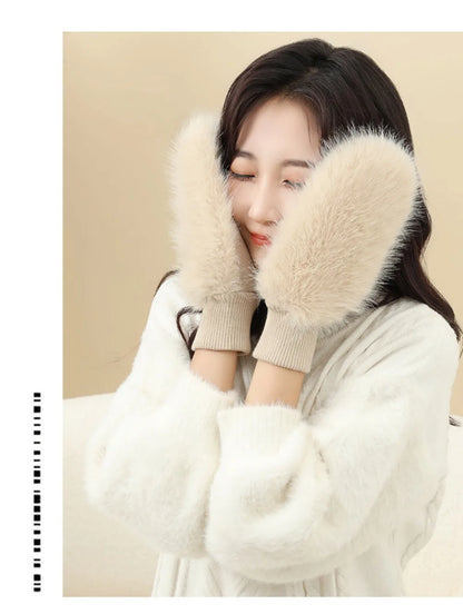 Windproof Gloves Soft Full Fingers Winter Warm Mittens For Cold Weather