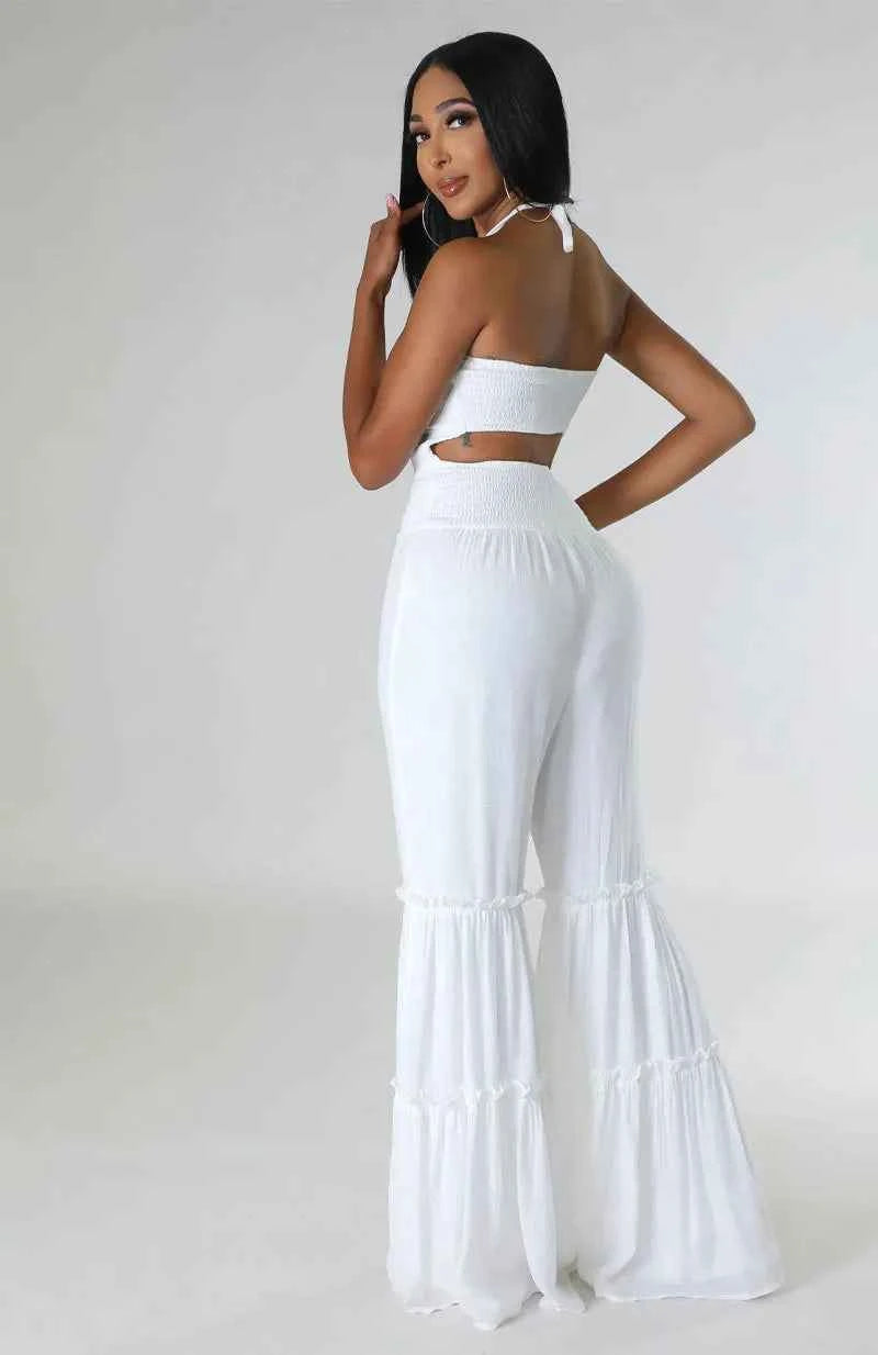 Comfortable Stretchy Mid Waistline Wideleg Jumpsuits